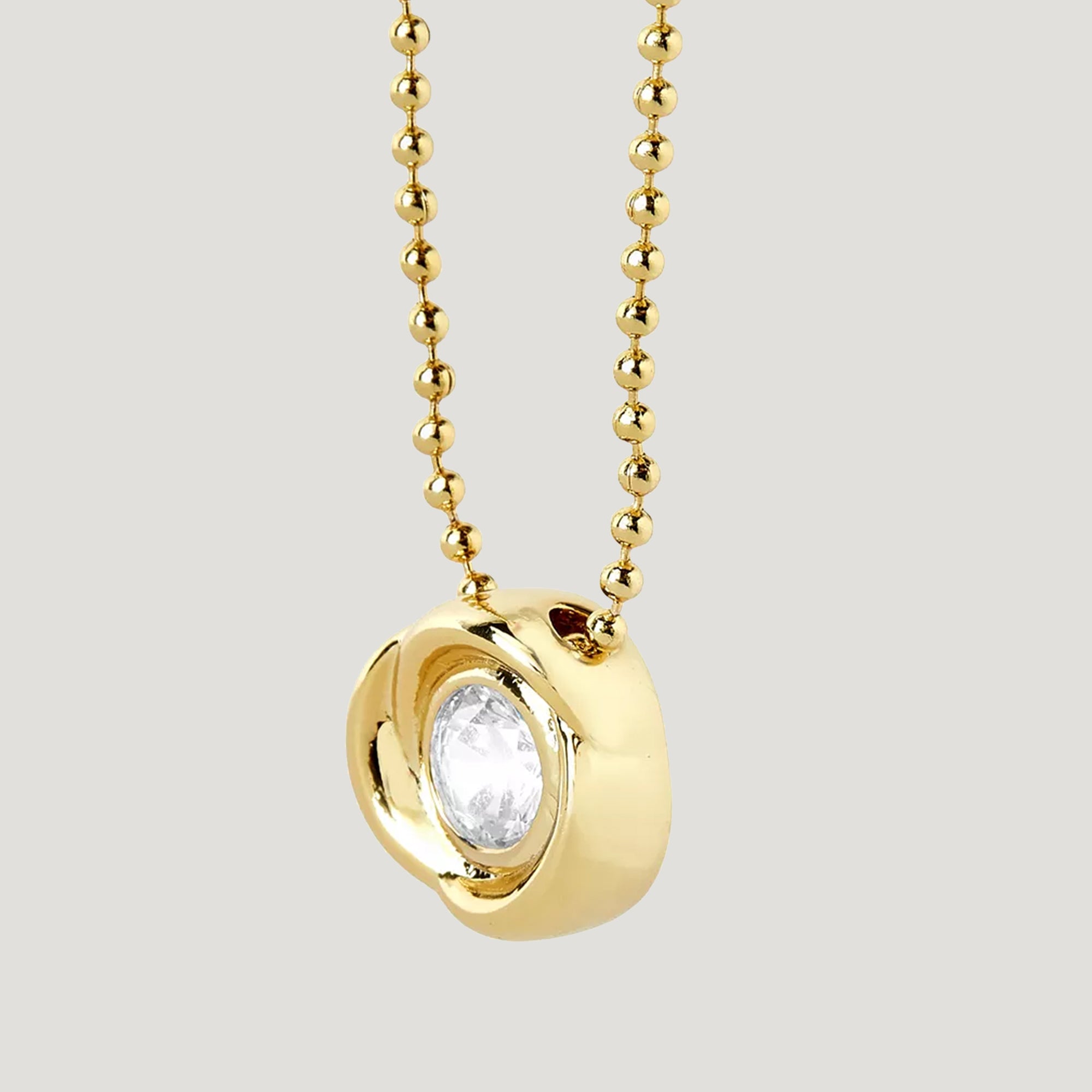 Carli Flower White Necklace in Gold & Crystal by YOJ