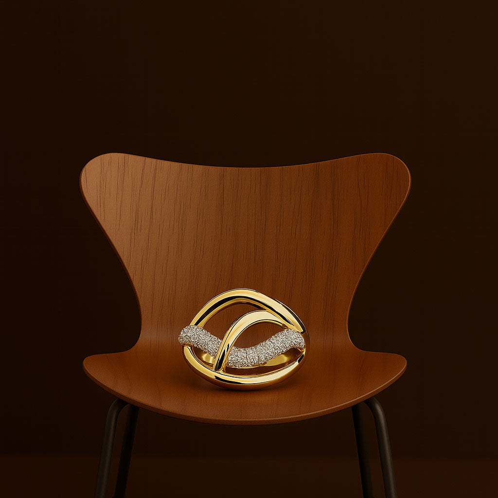 Barel Pave Ring in Gold & Crystals