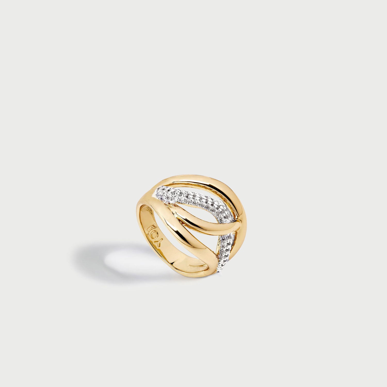 Barel Pave Ring in Gold & Crystals