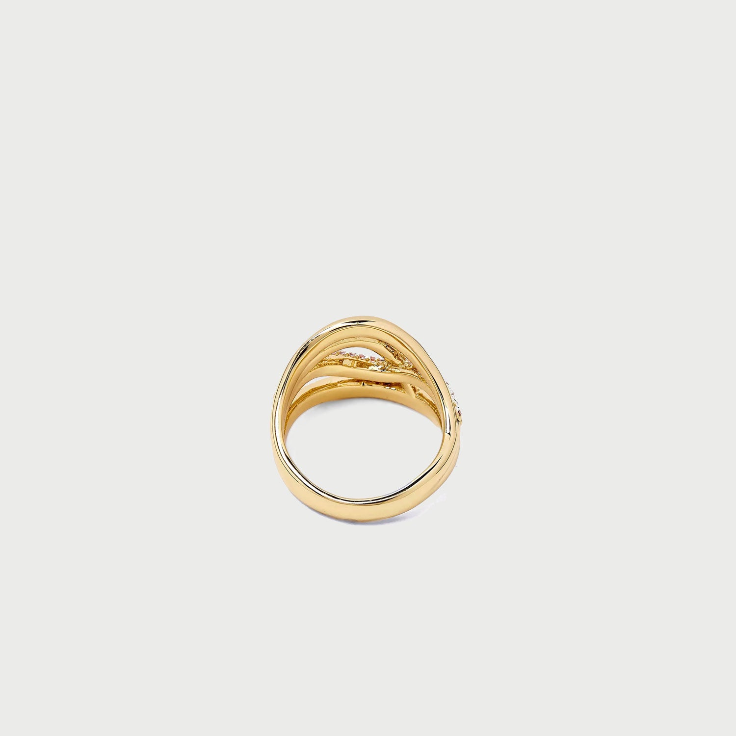 Barel Pave Ring in Gold & Crystals