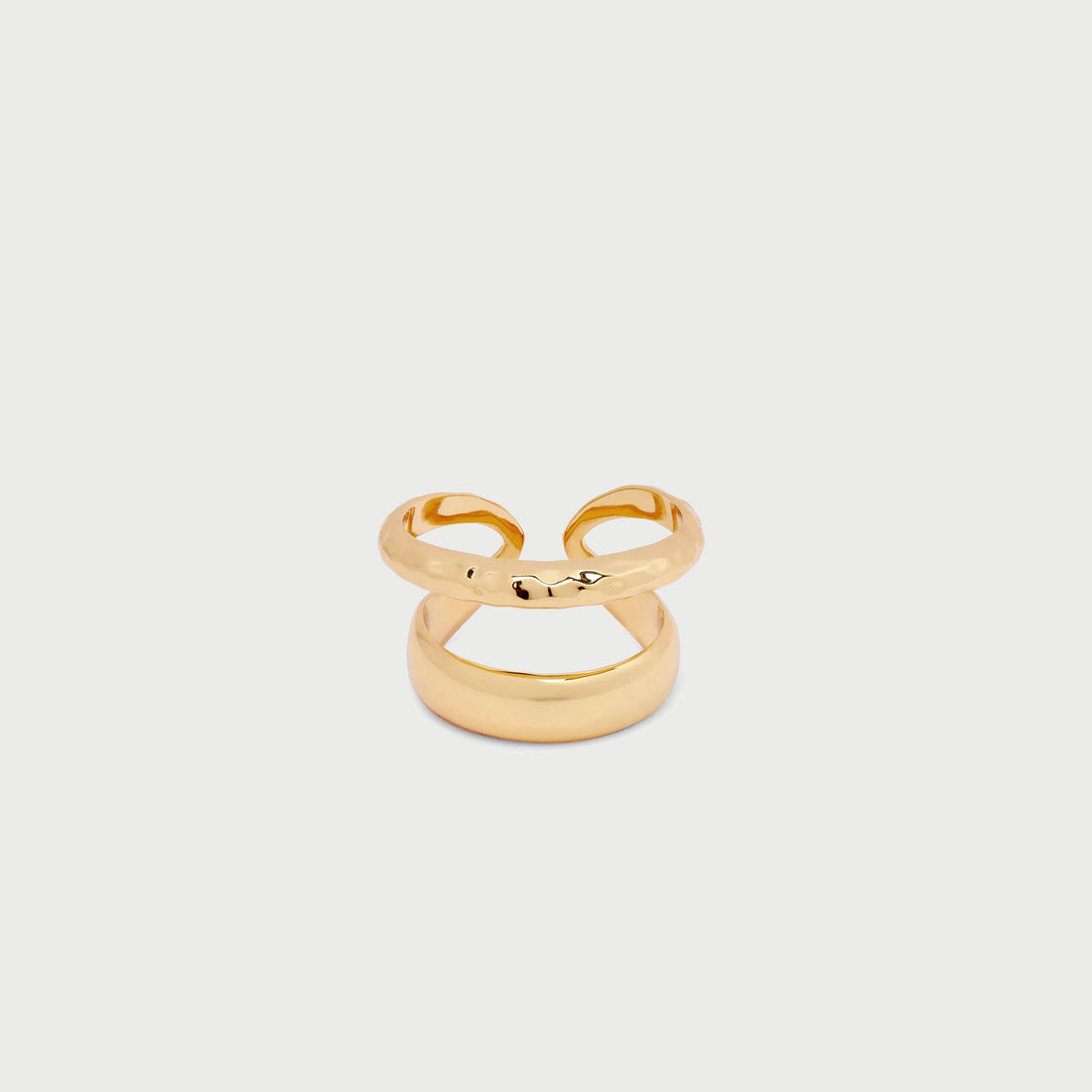 Cleo Double Hammered Ring in Gold