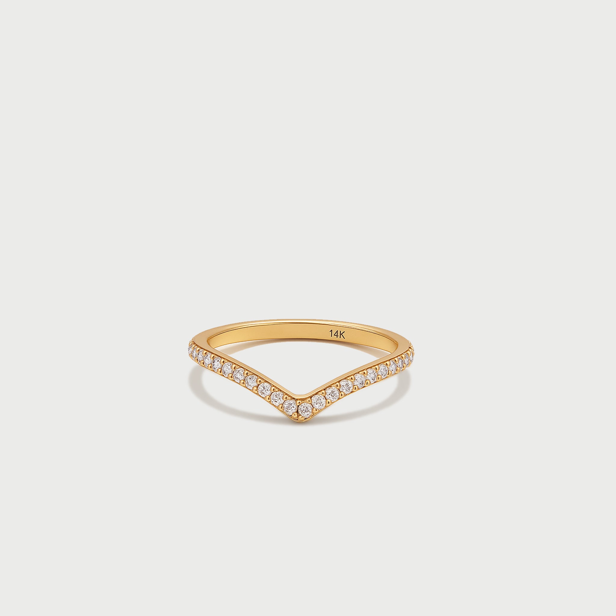 14ct Yellow Gold Prong Pave Band