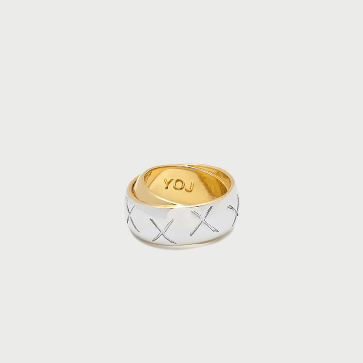 Double Band Ex Ring in Two Tone