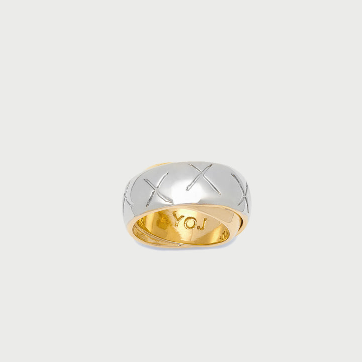 Double Band Ex Ring in Two Tone