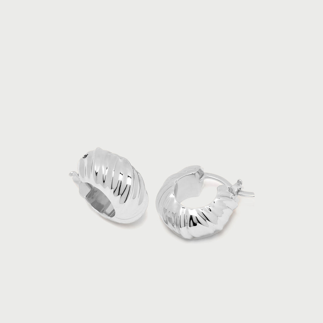 Kola Mini Chubby Hoop Earrings in Silver