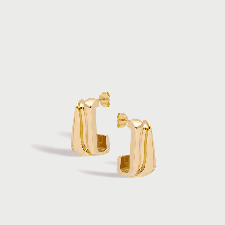 Fala Wave Maxi Hoop Earrings  in Gold