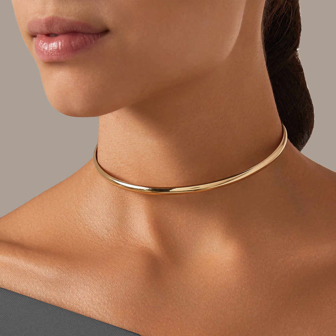 POTOSKA x YOJ Choker Bar Collar Necklace in Gold