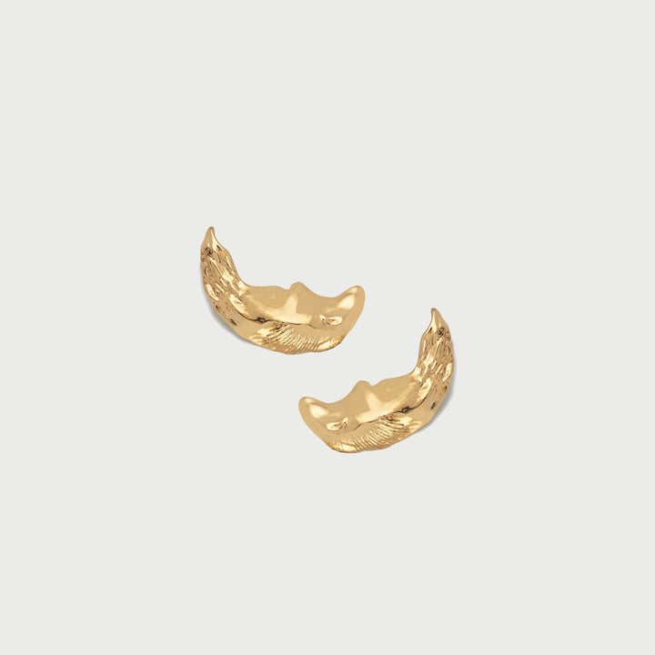 Qiuoro Mini Face on Stud Earrings in Gold