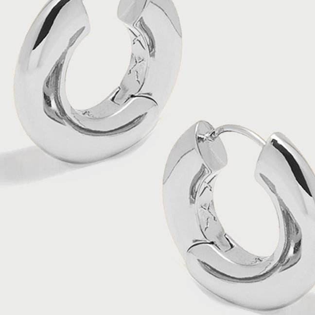 Sirso Maxi Chubby Hoop Earrings in Silver