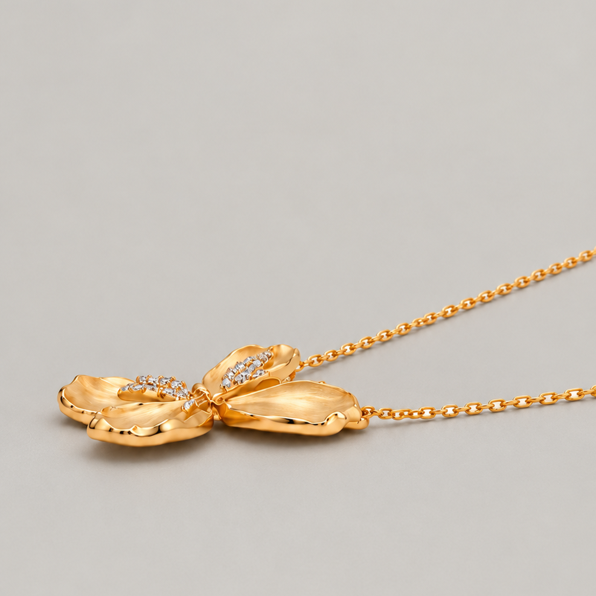 Lolini Pearl Flower Pendant Necklace In Gold & Crystals