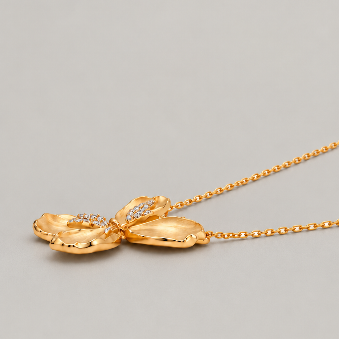 Lolini Pearl Flower Pendant Necklace In Gold & Crystals