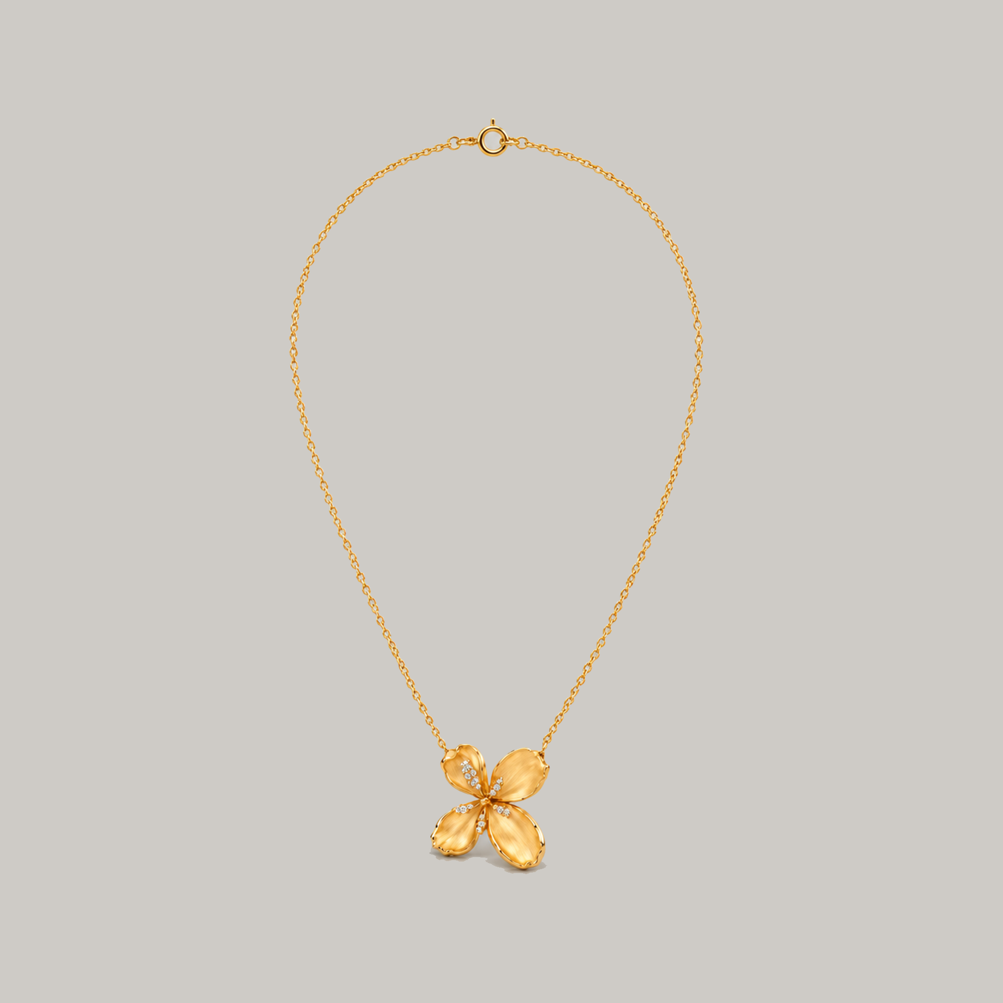 Lolini Pearl Flower Pendant Necklace In Gold & Crystals