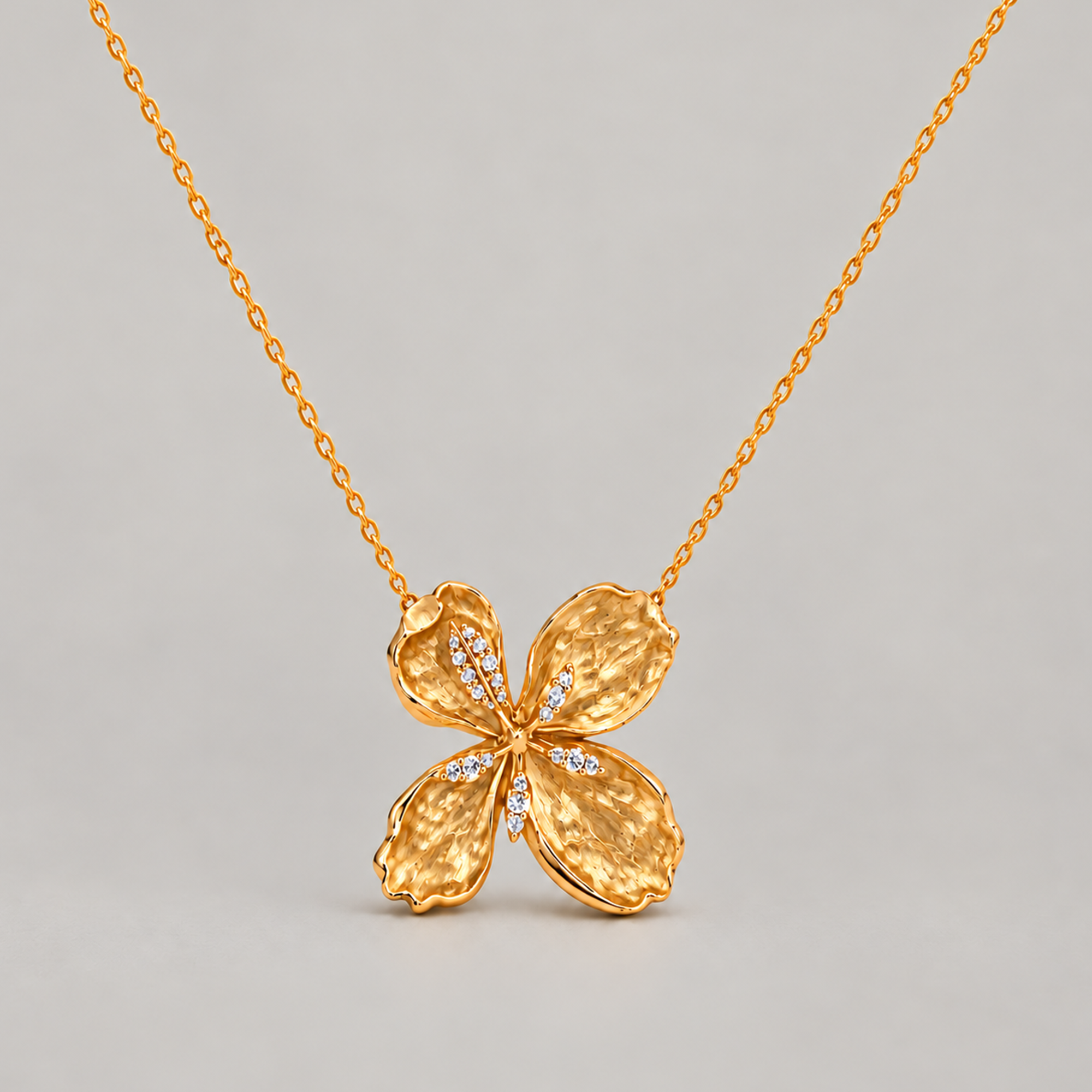 Lolini Pearl Flower Pendant Necklace In Gold & Crystals
