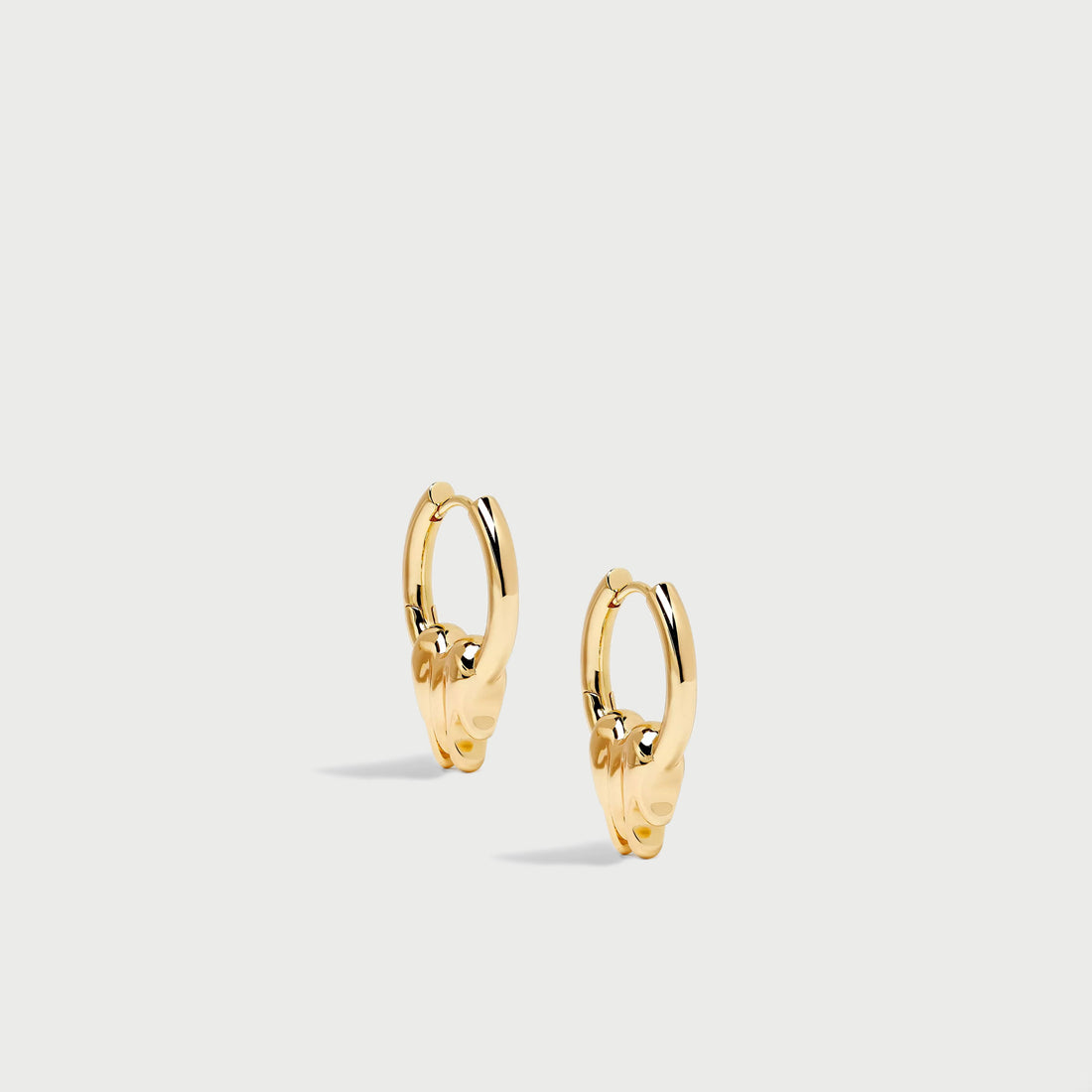 Loff Heart Mini Hoop Earrings in Gold