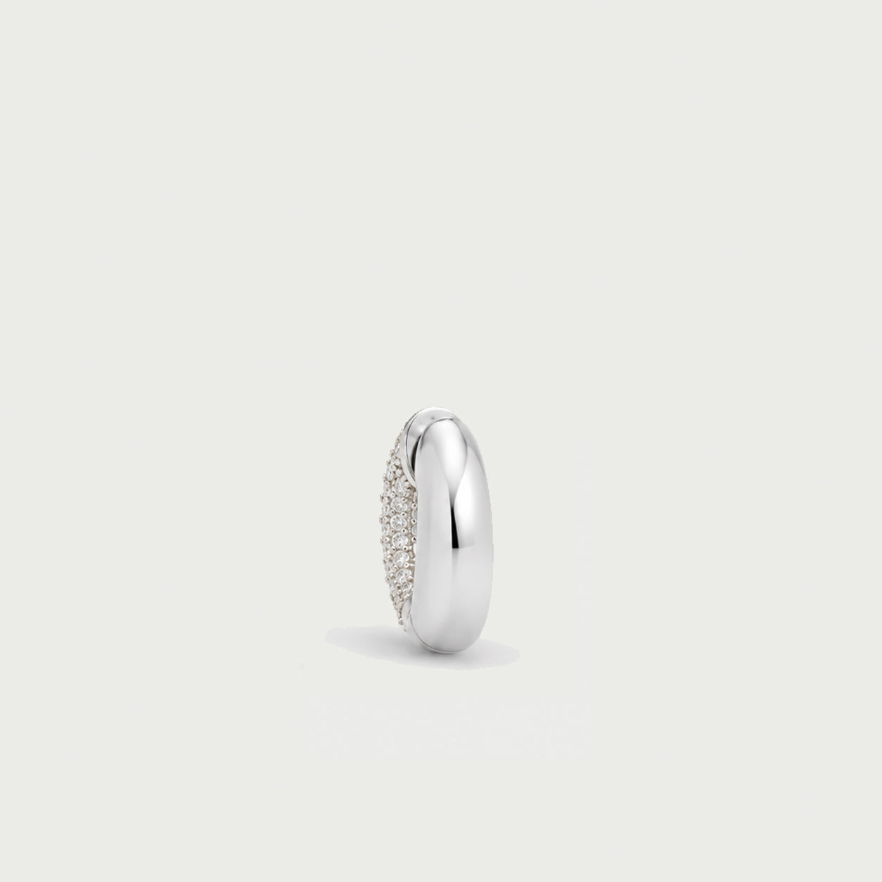 Pave Satro Hoop Earrings in Silver