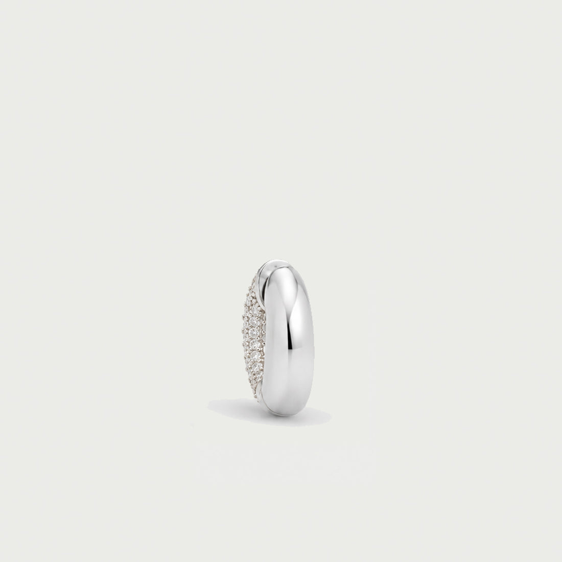 Pave Satro Hoop Earrings in Silver