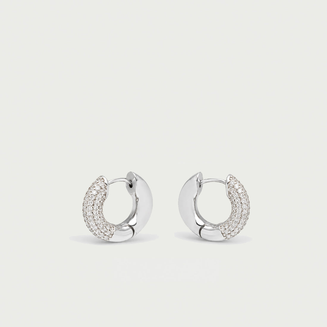 Satro Pave Hoop Earrings in Silver