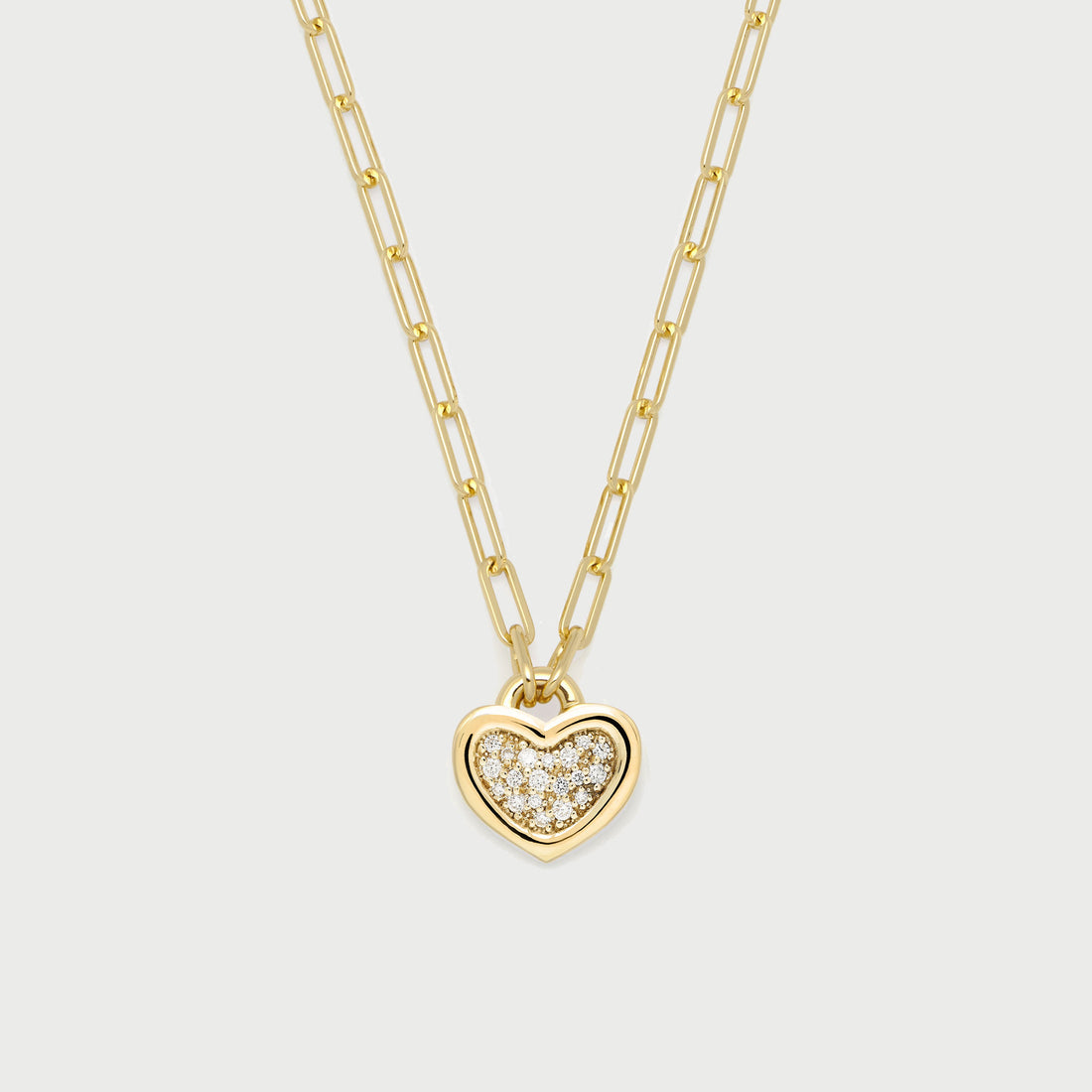 Heart Link Necklace in Gold