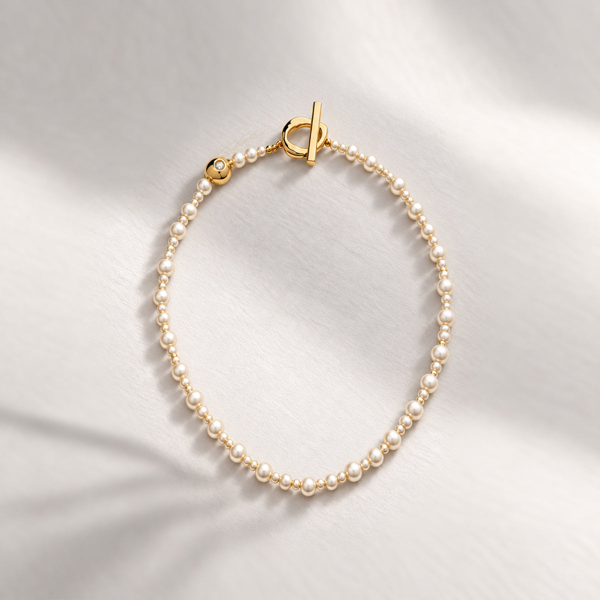 VERLO PEARL BEADED NECKLACE IN GOLD & PEARLS