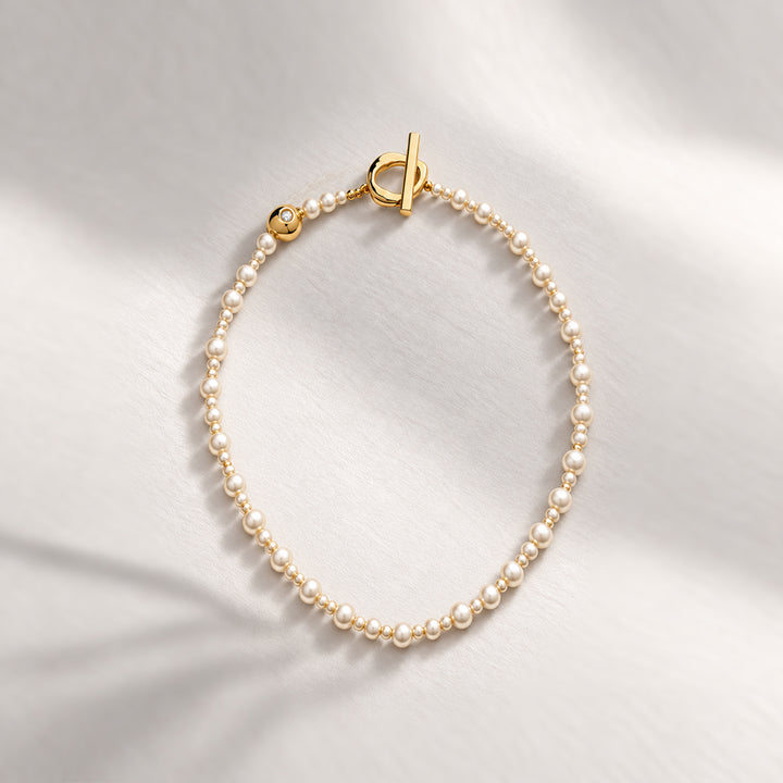 VERLO PEARL BEADED NECKLACE IN GOLD & PEARLS