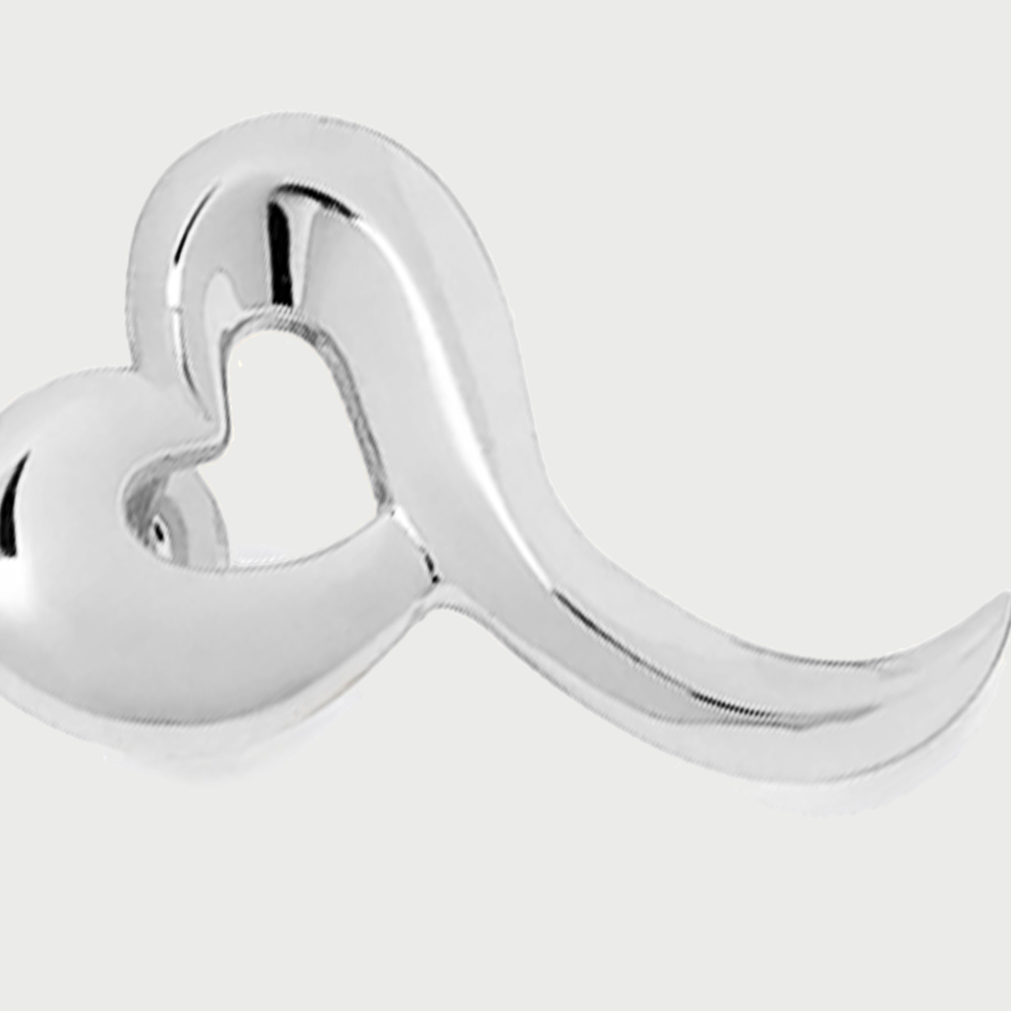 Love Heart Stud Earrings in Silver