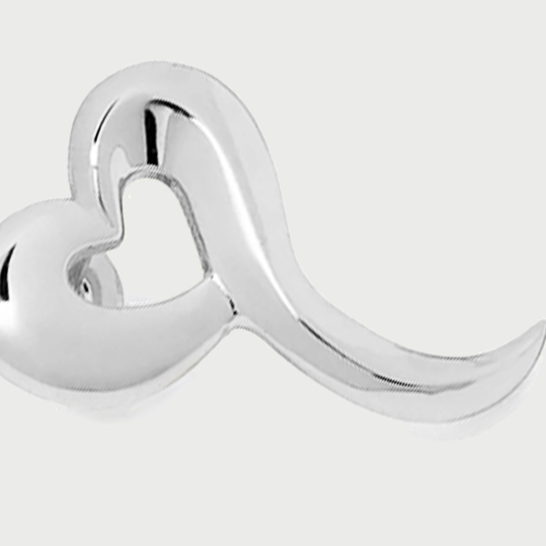 Love Heart Stud Earrings in Silver