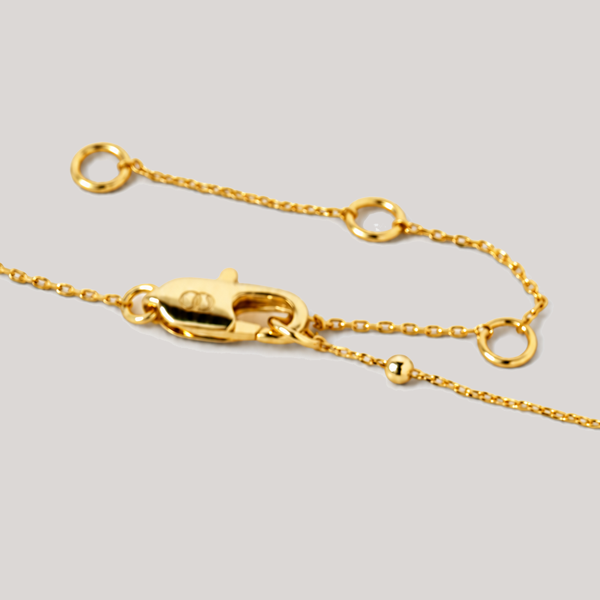 Floral Lariat Necklace In Gold Two Tone