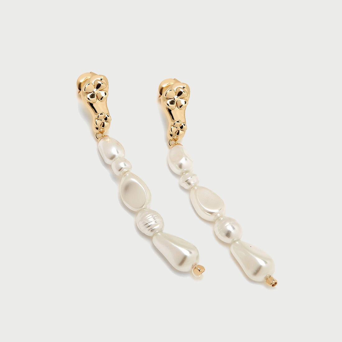 Pearl Eclo Drop Earrings in Gold