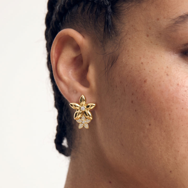 MEIGU CRYSTAL STUDS IN GOLD & CRYSTALS