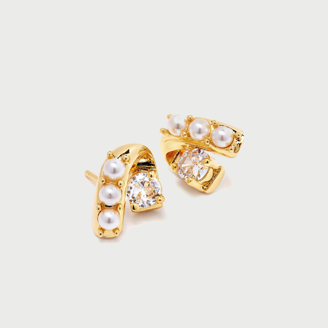 POTOSKA x YOJ Ever Stud Pearl Earrings in Gold