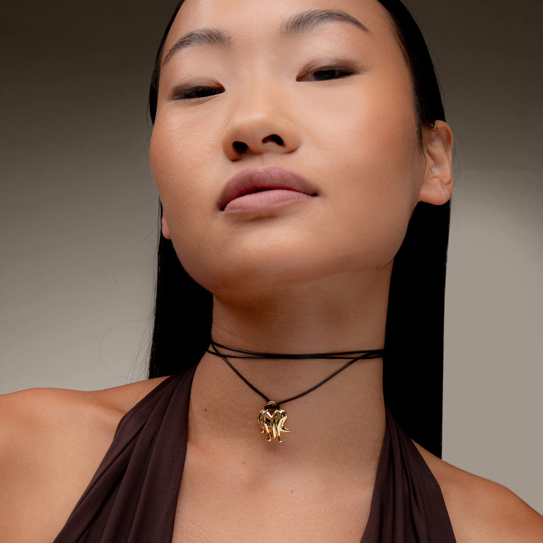 Loff Mini Cord Necklace in Gold and Black