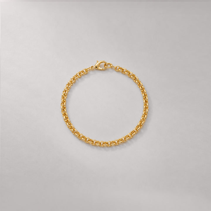 Mini Rolo Chain Bracelet in Gold