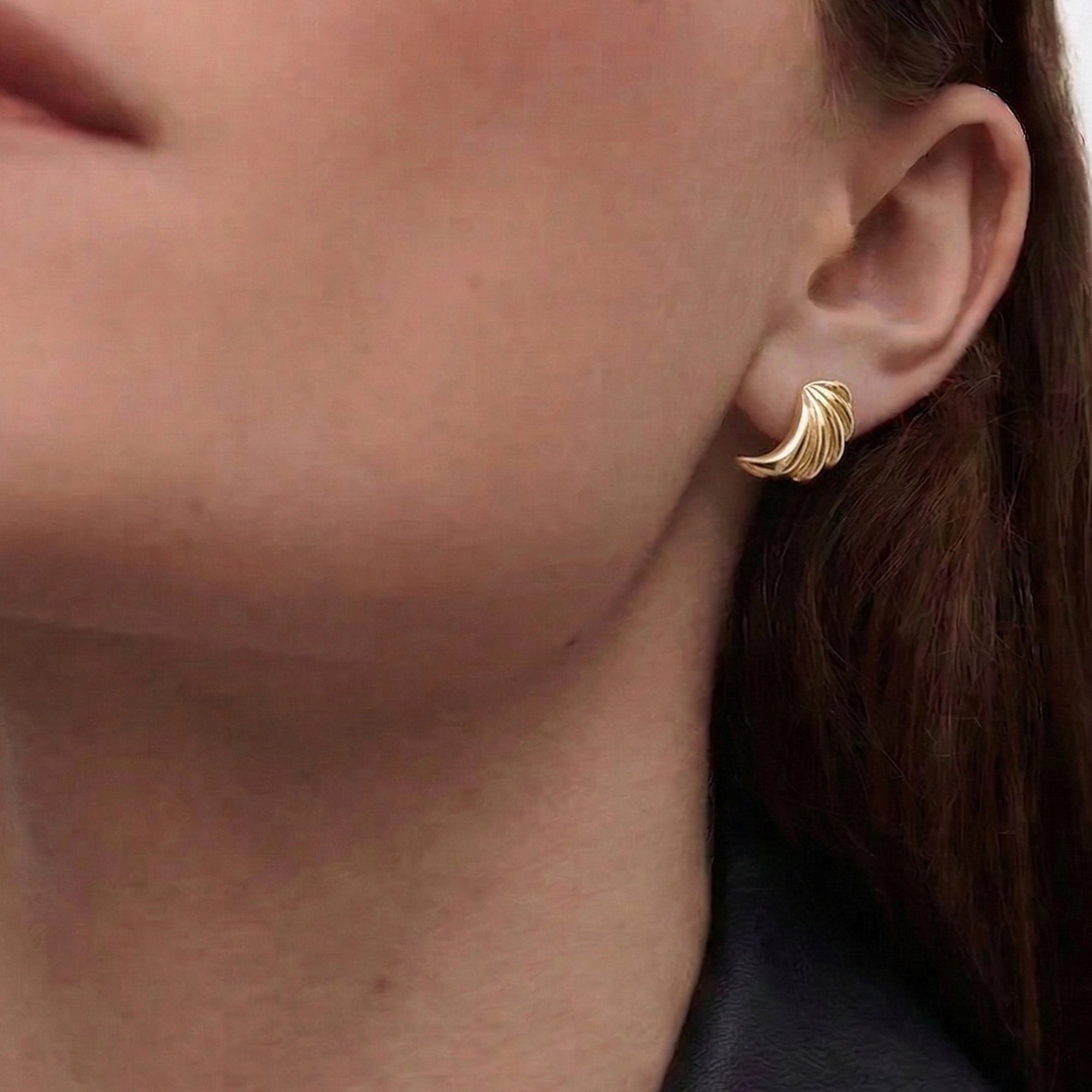 Wing Stud Earrings in Gold