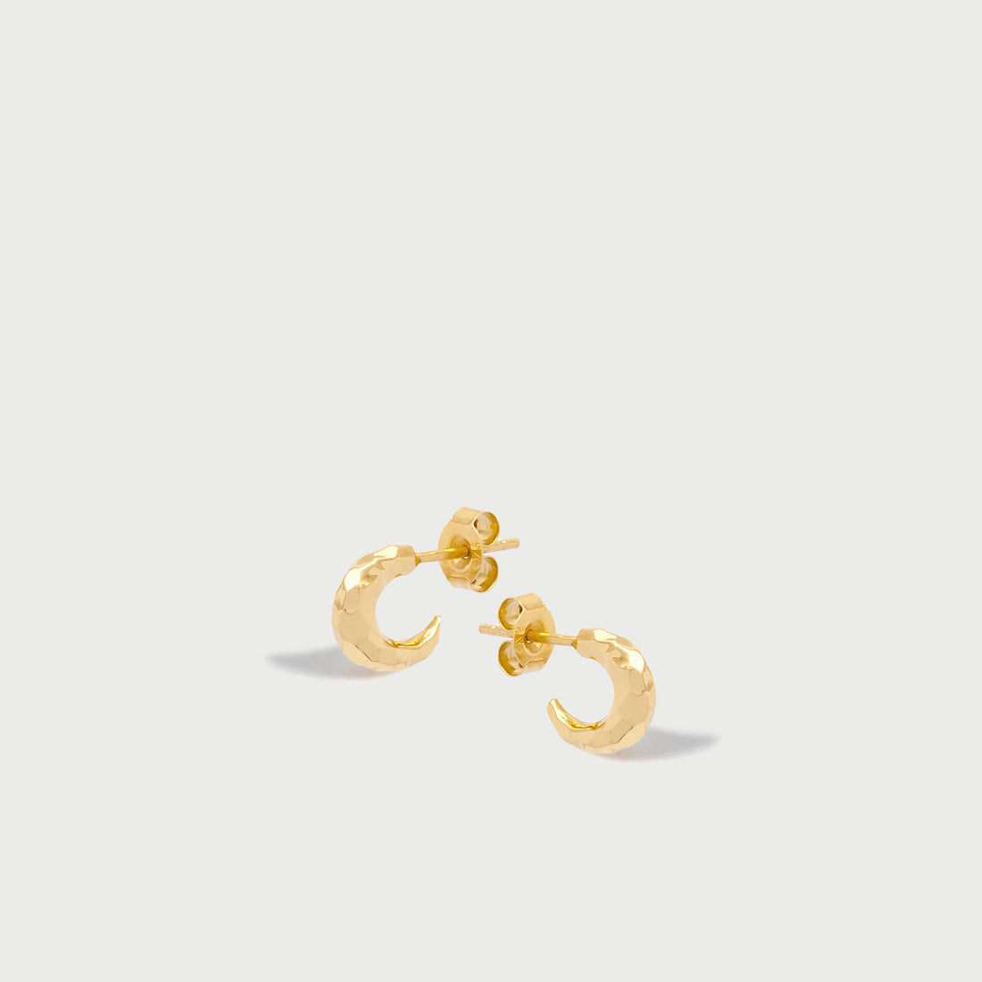 Aalto Mini Hammered Hoop Earrings in Gold