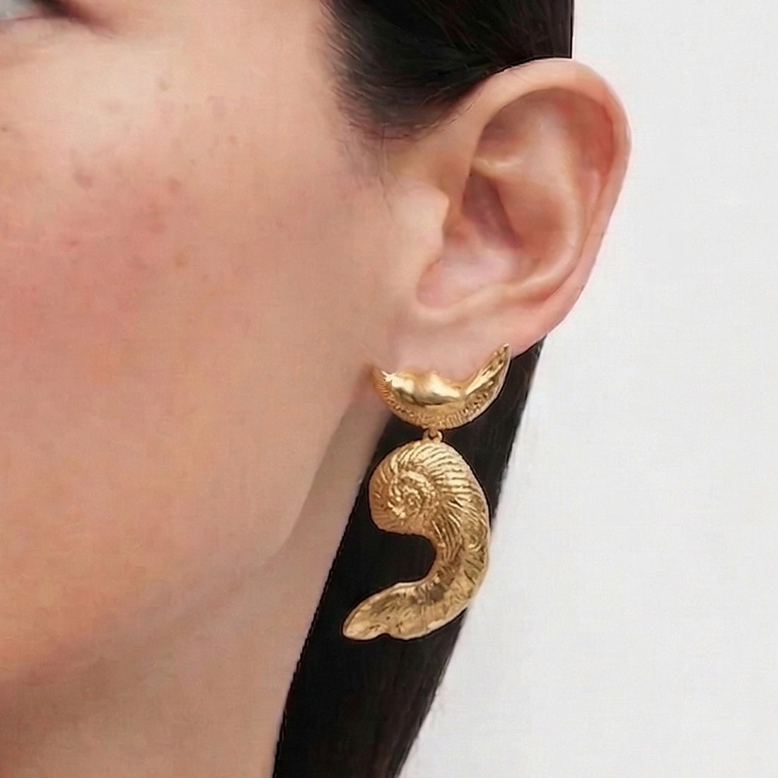 Vechi Shell Earrings in Gold