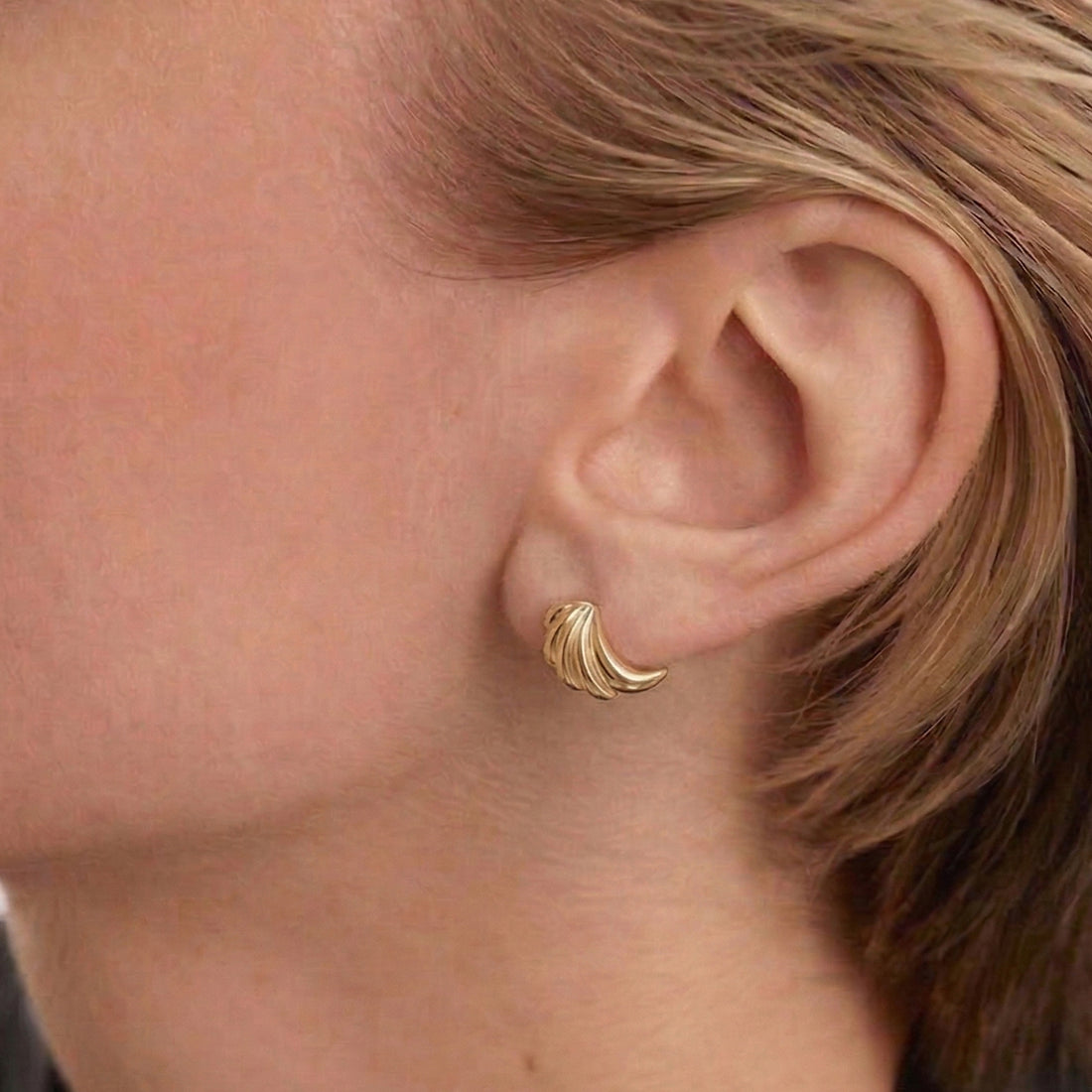 Wing Stud Earrings in Gold