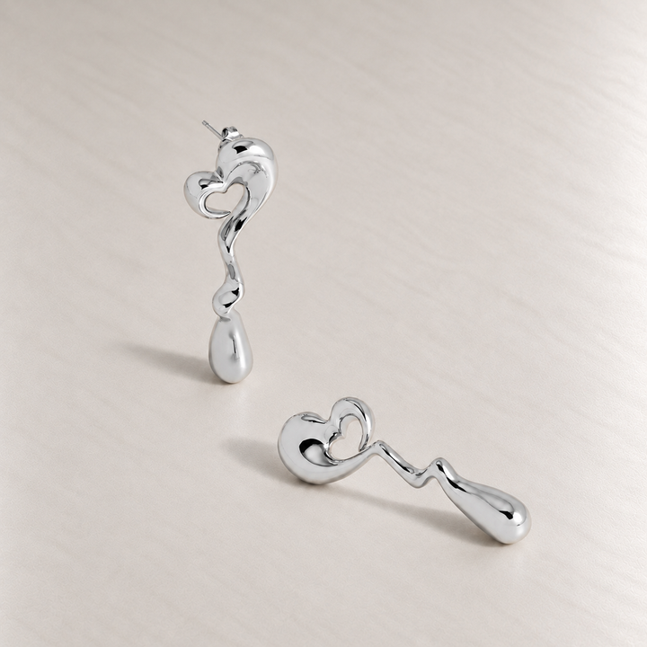 Agaoi Drop Face On Stud Earrings In Silver