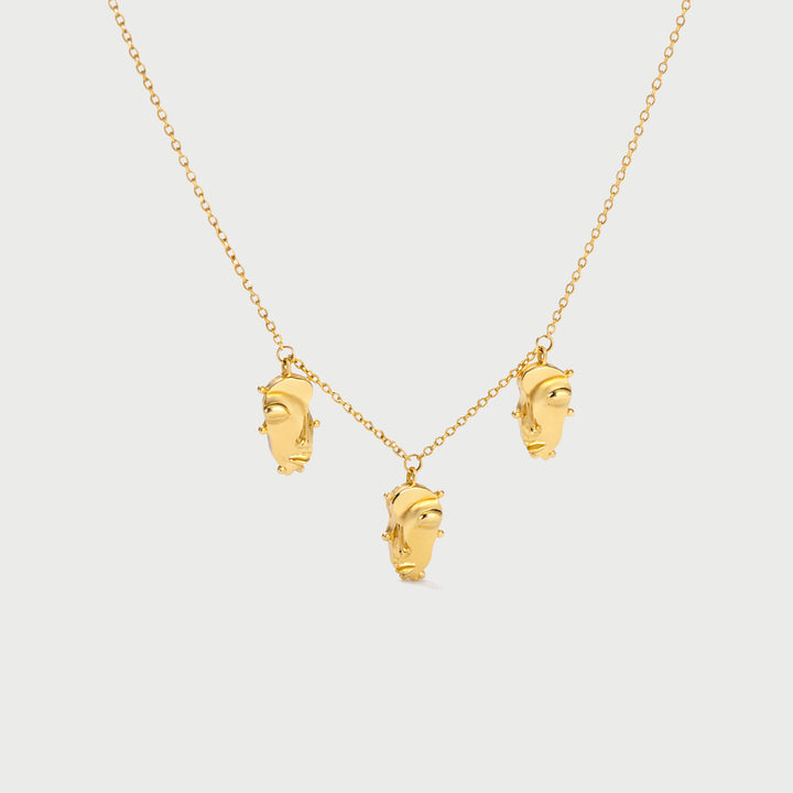 Visage Mini Charm Necklace in Gold