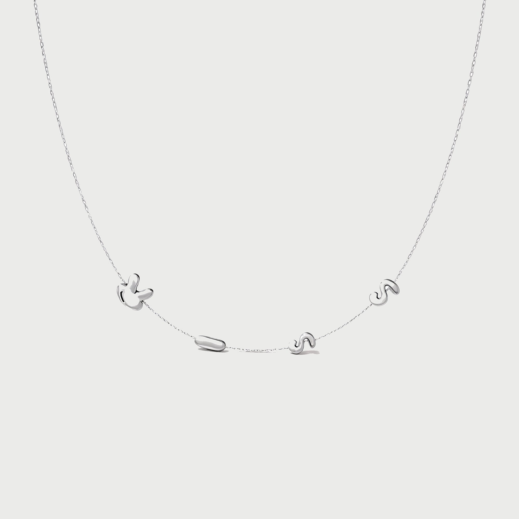 Kiss Necklace in Silver