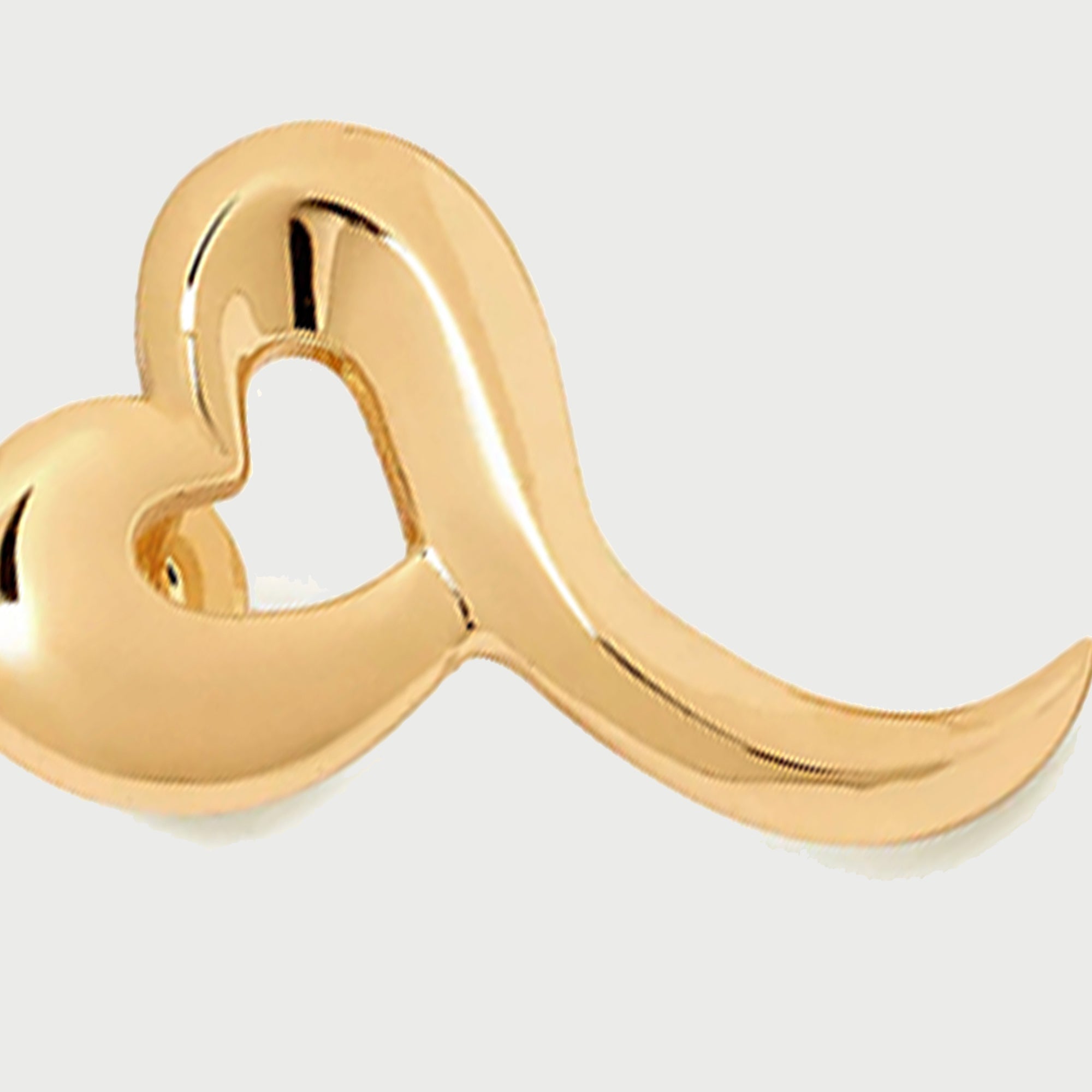 Love Heart Stud Earrings in Gold
