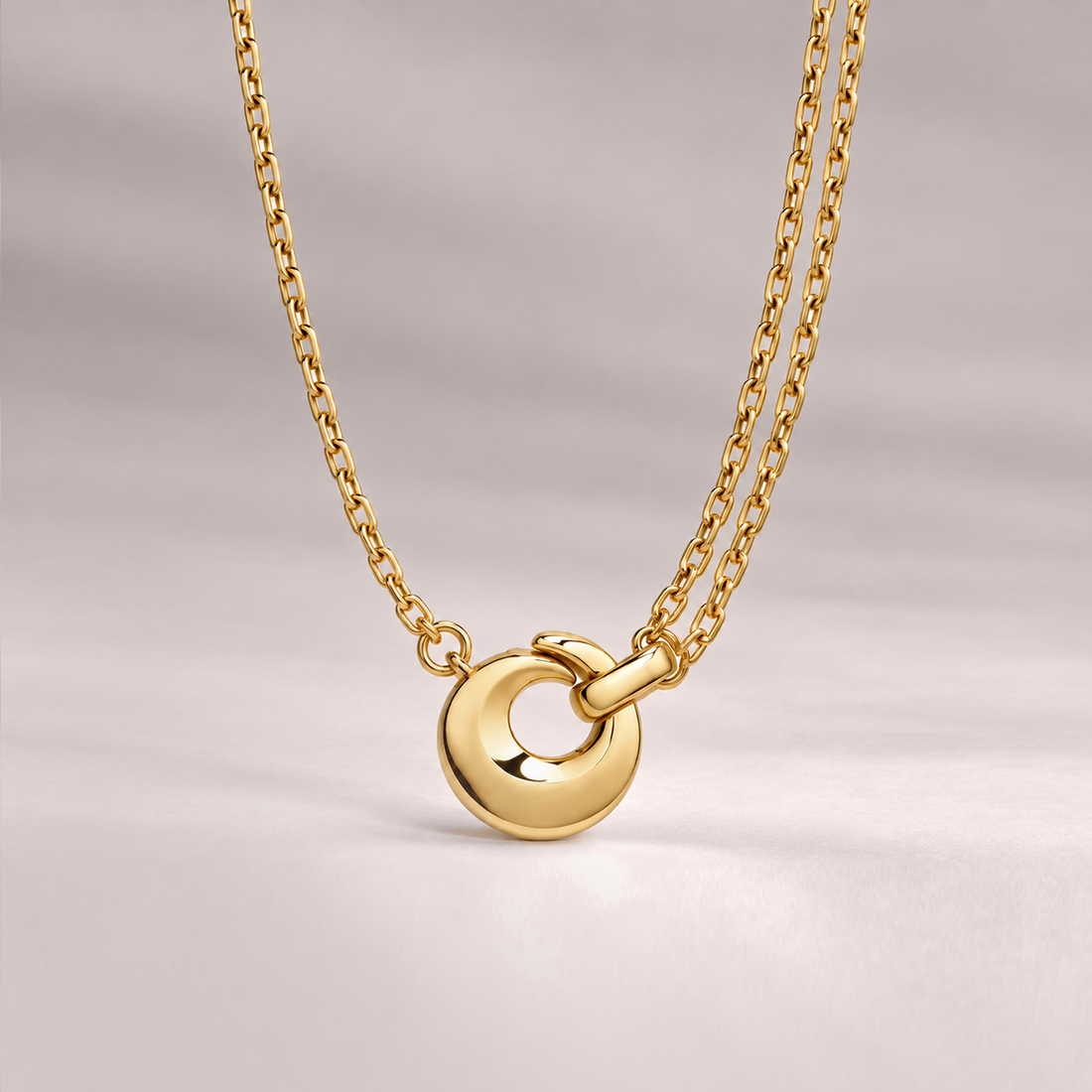 Infinity Necklace in Mix Chains in Gold
