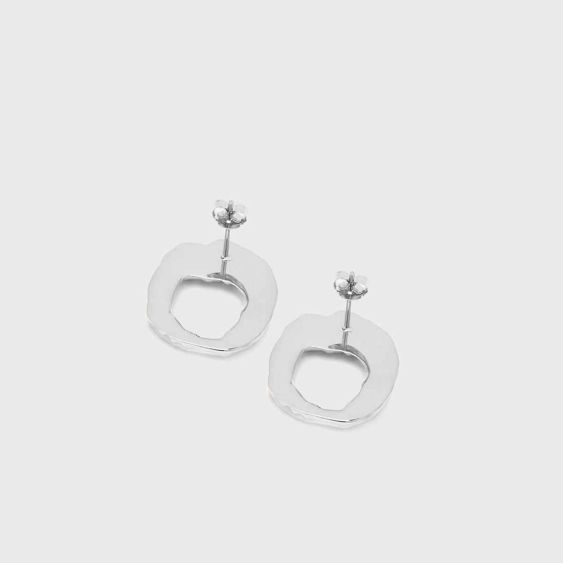 Iyun Face on Stud Earrings in Silver