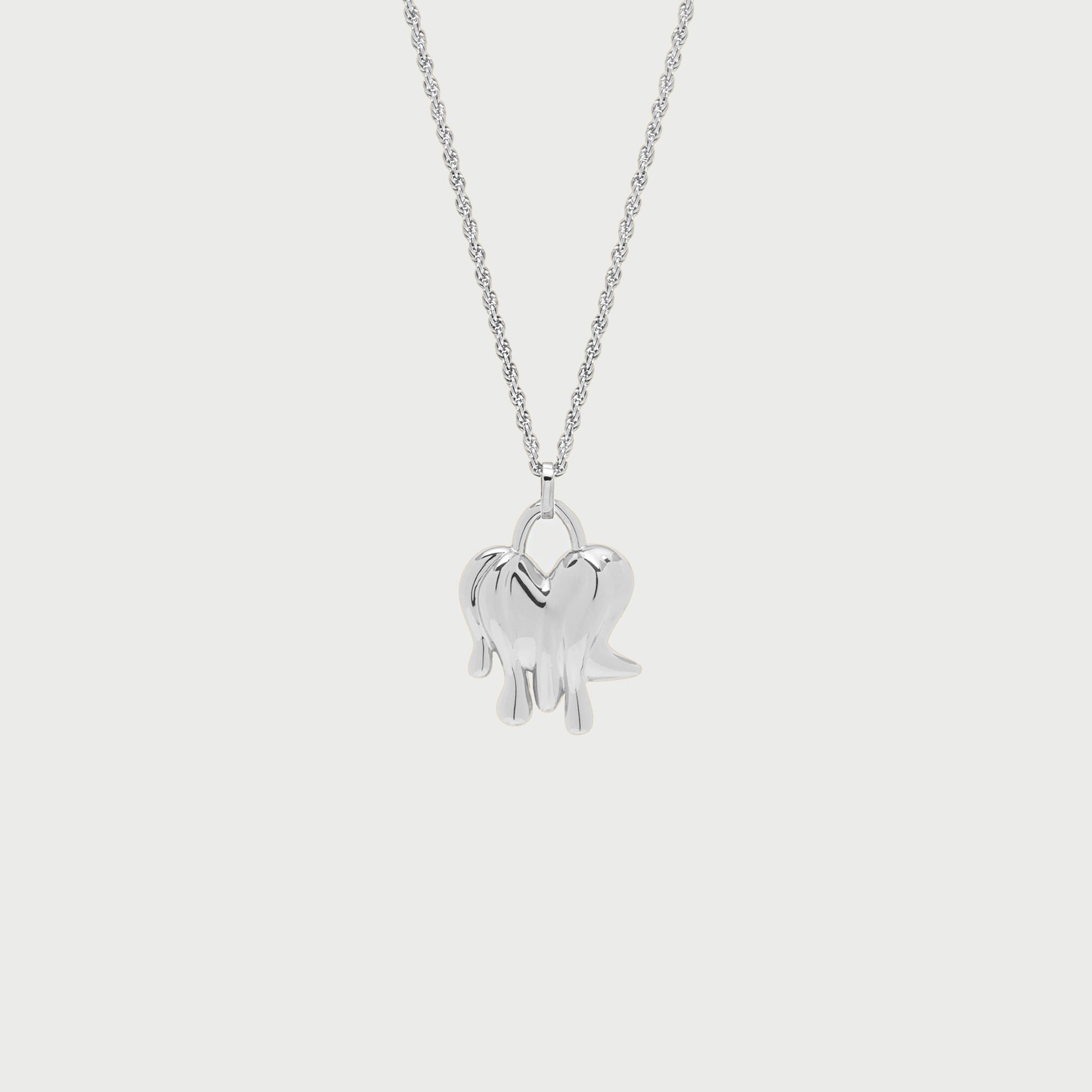Loff Mini Pendant Rope Necklace in Silver