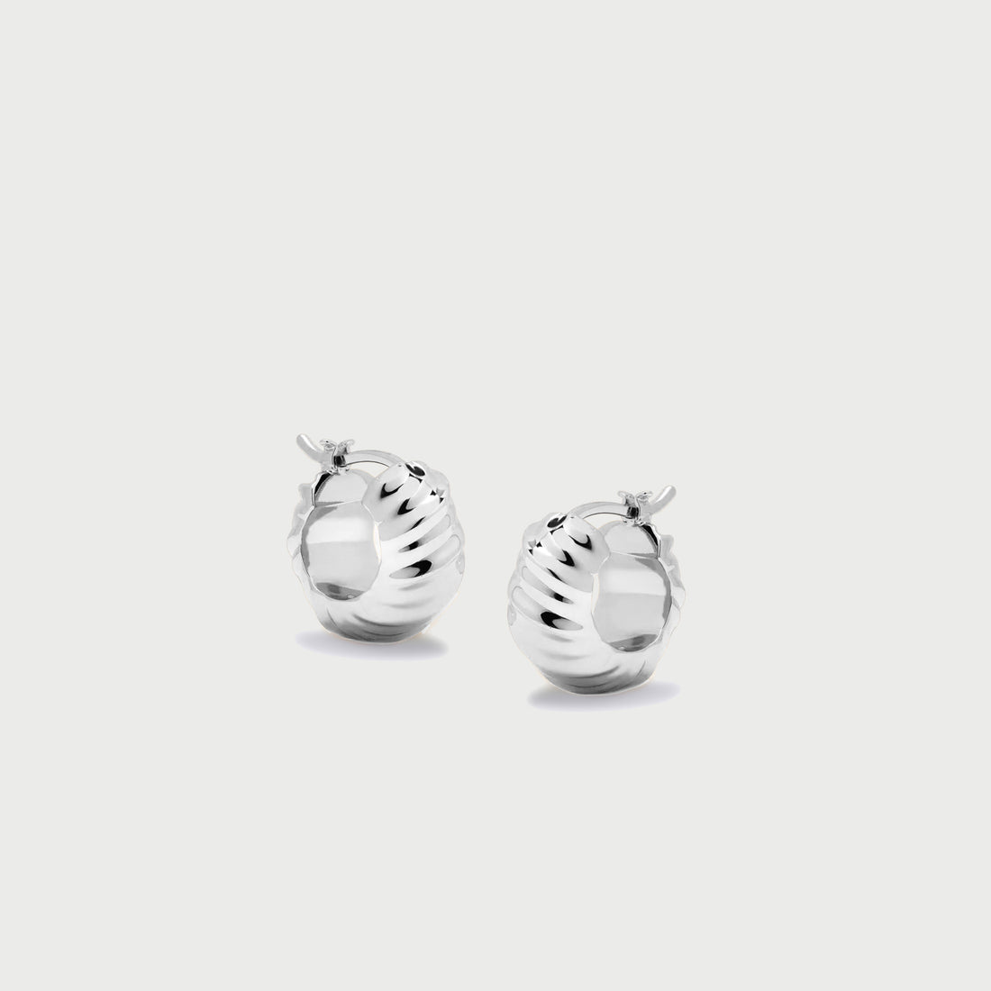 Kola Mini Chubby Hoop Earrings in Silver