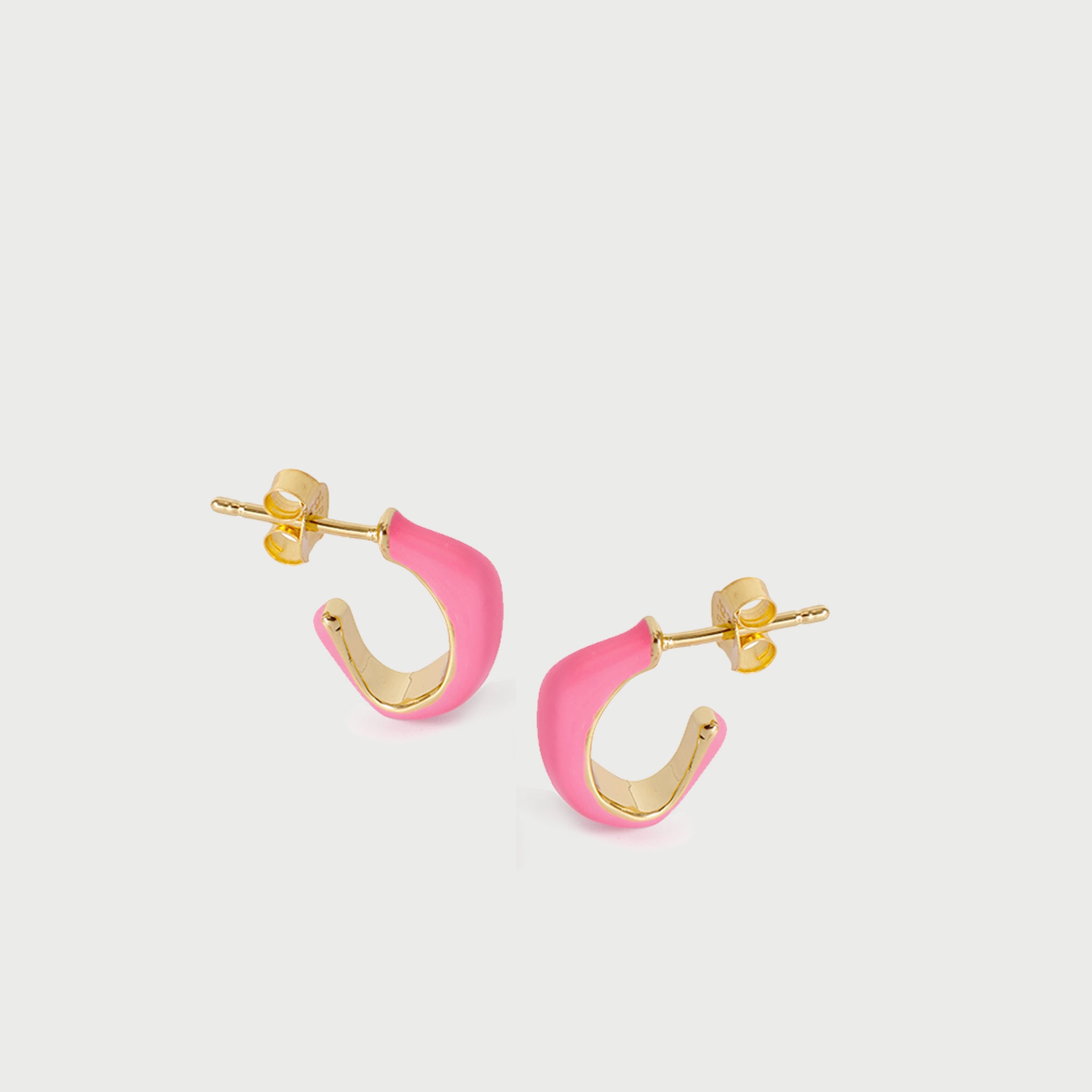 Pero Small Hoop Earrings in Gold and Pink