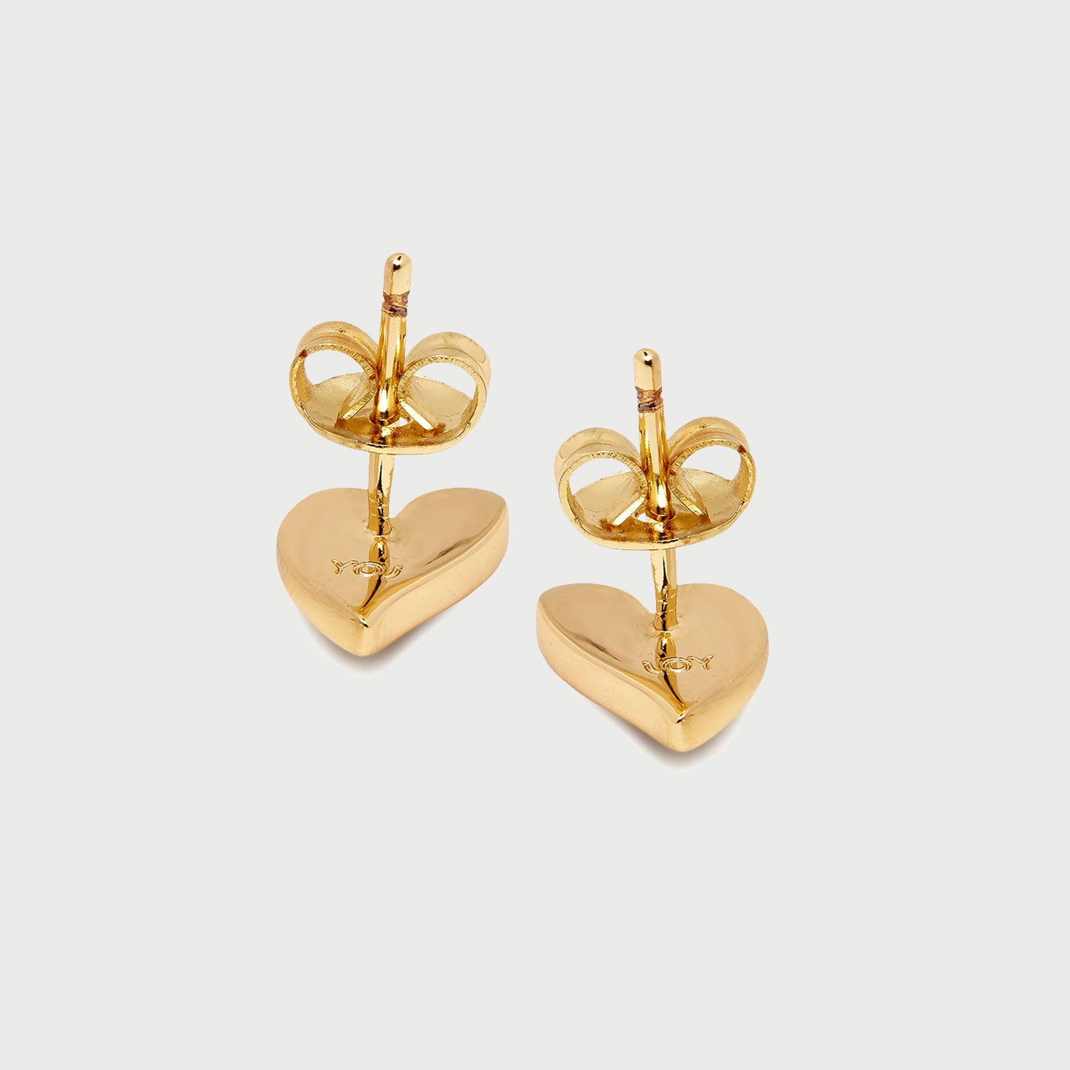 Mini Heart Stud Earrings in Gold