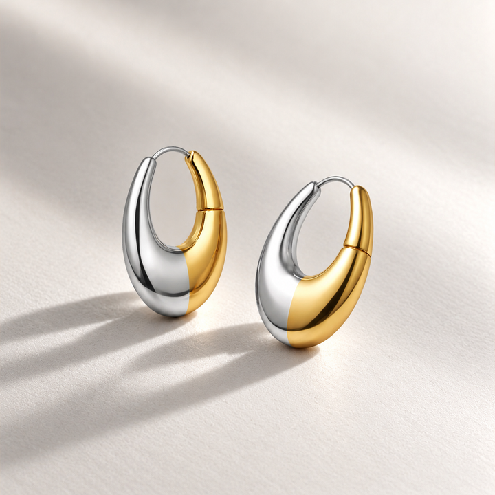 Eclipse Midi Hoops in Two Tone
