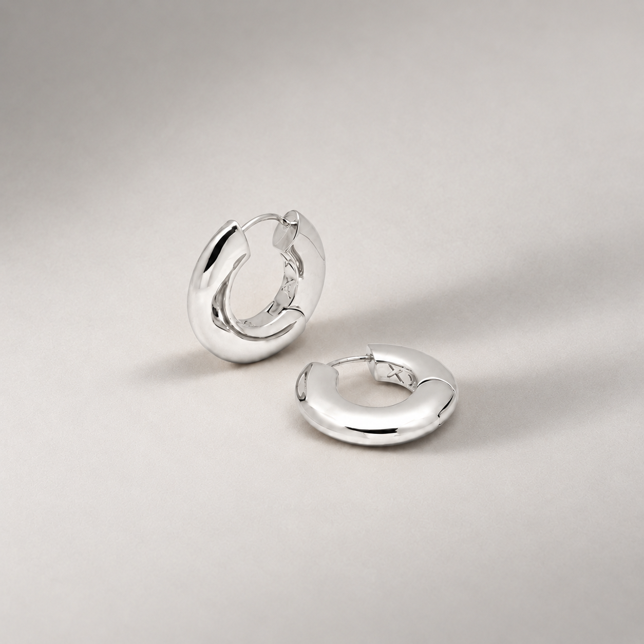 Sirso Maxi Chubby Hoop Earrings in Silver