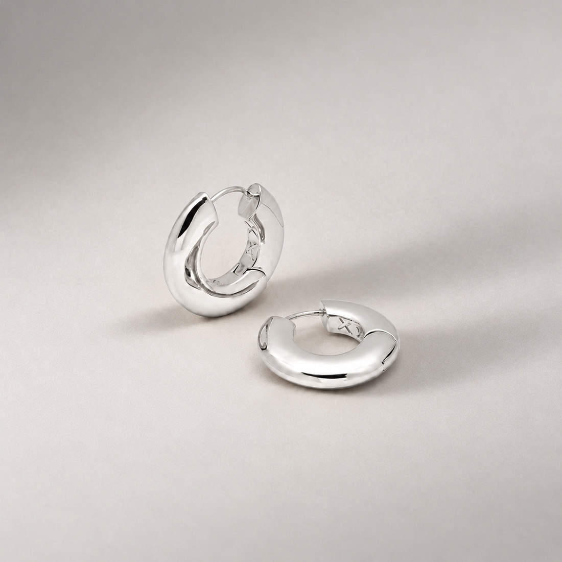 Sirso Maxi Chubby Hoop Earrings in Silver
