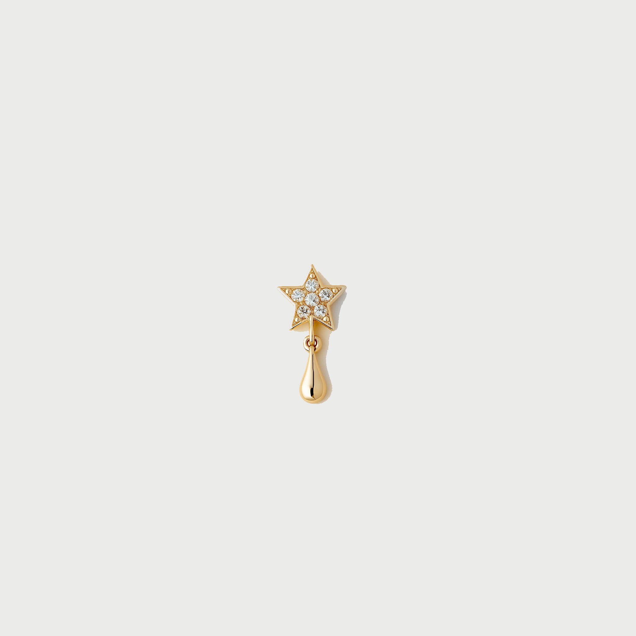 14ct Yellow Gold Mini Star Diamond Single Stud
